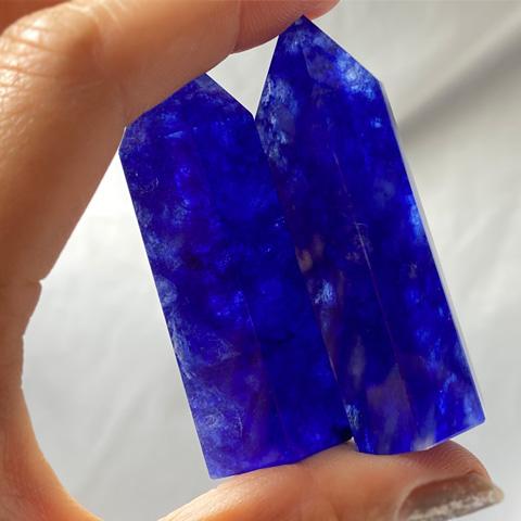天然石 水晶 練り ブルー ポイント 六角柱 置石 開運 原石 天然石 水晶 練り ブルー ポイント 六角柱 置石 開運 原石