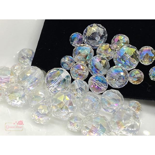天然石☆多面カット レインボー入り水晶 ☆ オーロラ クリスタル 水晶 レインボー 多面カット 天然石