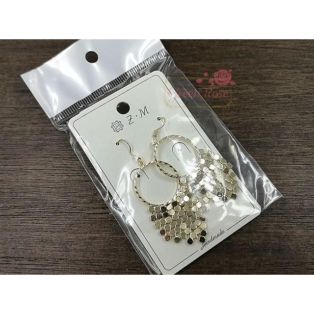 完成品 チェーンメイル風リングフックピアス 1セット 18kgp 大人可愛い
