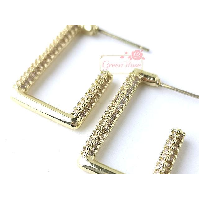 完成品アクセサリー 左耳用ピアス スクエアライン ゴールド 1個 2112