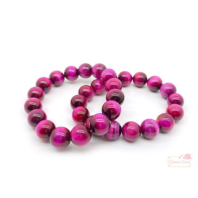 天然石 高品質 パワーストーン ピンクタイガーアイブレスレット12mm