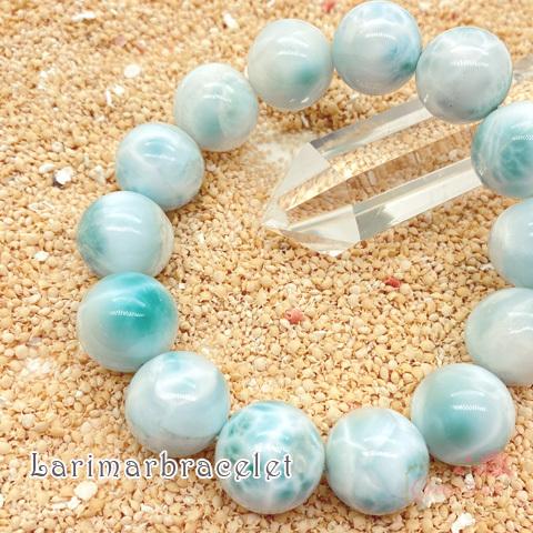【ドミニカ産ラリマー】ブレスレット 8.6㎜ 希少 癒し 幸運 海の宝石 天然石 高品質4A ドミニカ産ラリマーブレスレット