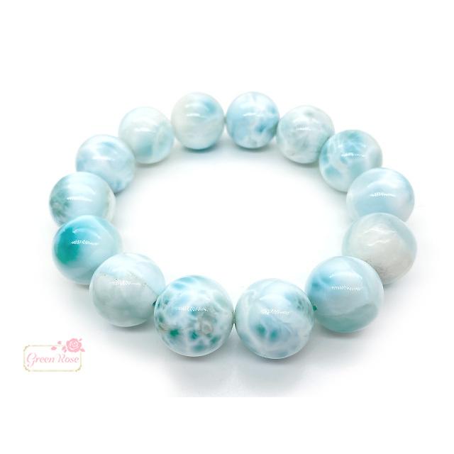 AAAAラリマー ブレスレット 16mm ドミニカ 高品質 天然石 宝石