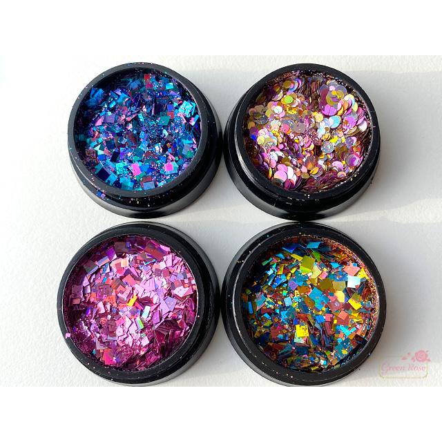 ホロ入りラメリボン ❁388〜393 封入 ギャラクシーホロ RAIJIN 偏光ホログラム ラメ レジン封入