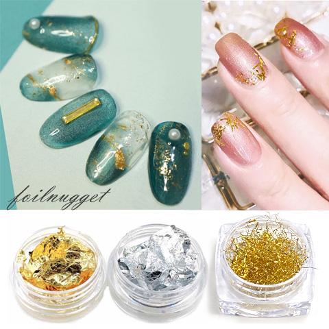 金 銀 箔 ホイルナゲット レジン 封入 ネイル 箔フレーク ホイル