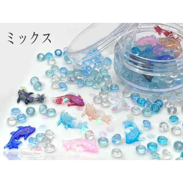 金魚 きんぎょ 魚 シャカシャカ 封入 素材 パーツ アクリルダイヤ ミックス レジン レジンアクセサリー 3種セット 2302 rp-296｜greenrosenetshopyumi｜05