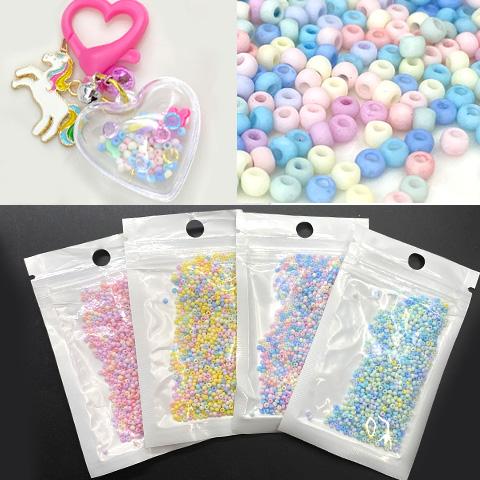 シードビーズ レジン 封入 シャカシャカ カプセル パーツ 2mm 10g 4色