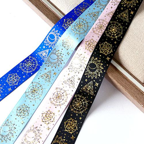 リボンテープ 魔法陣 キラキラ 片面プリント 天体 星空 タロット  