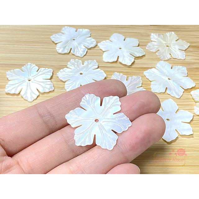 シェル 結晶 葉っぱ フラワー パーツ 天然 貝 海 夏 マリン 2個 2105