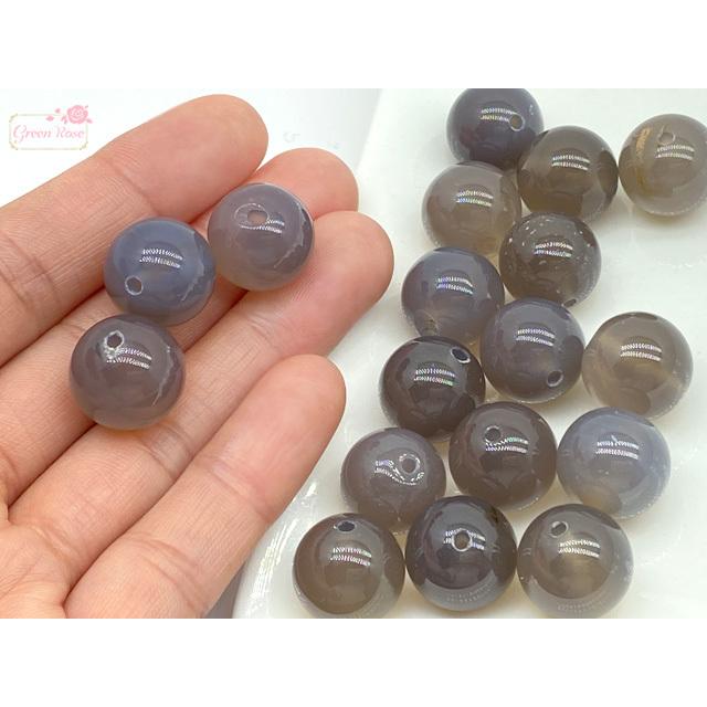 グレーアゲート 天然石 パワーストーン 粒売り 14mm 1粒 tb-442