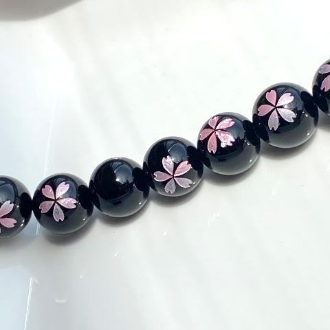 桜柄 天然石 ビーズ オニキス 8mm 10mm 2個 2307 tb-495 GreenRoseYumi｜greenrosenetshopyumi｜02