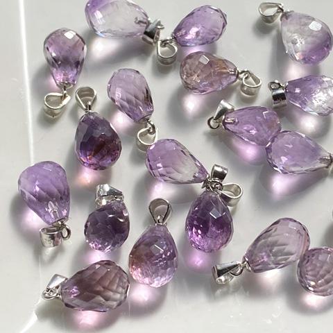 アメジスト アメトリン 紫黄水晶 天然石 しずく 雫 多面カット