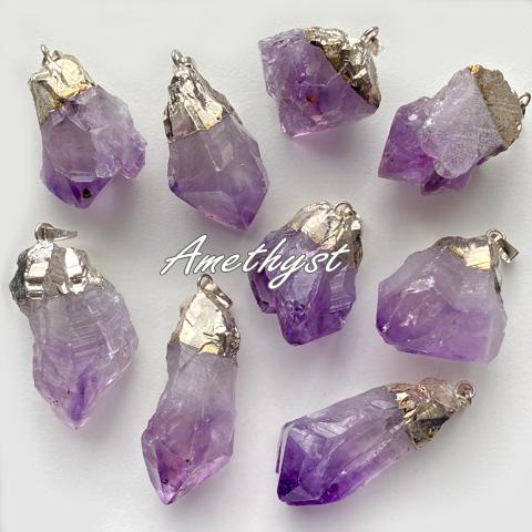訳あり商品 アメジスト 紫水晶 天然石 ペンダントトップ ネックレス
