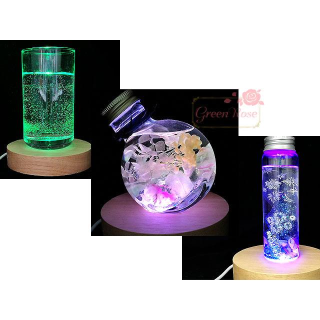 当日発送 ライト 電気 光る 木製 LED 台座 ラウンド USBコード