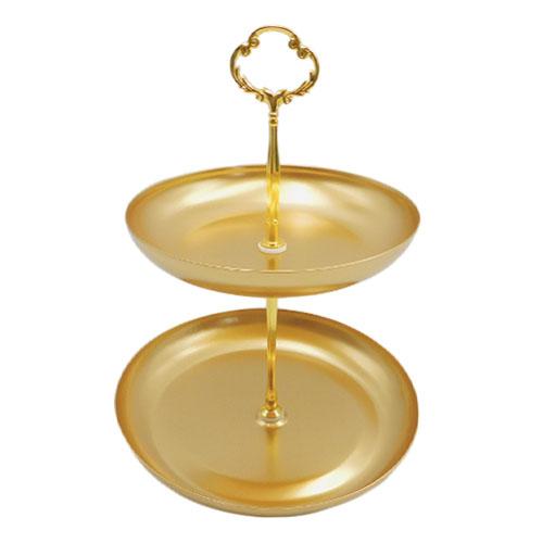 皿付き メタル アクセサリースタンド ゴールド 組み立て式 1個 2211