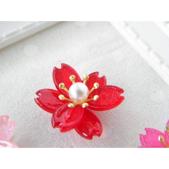 デコパーツ ラメ入り 高品質な桜の花 2個 春 桜 花 プラスチック