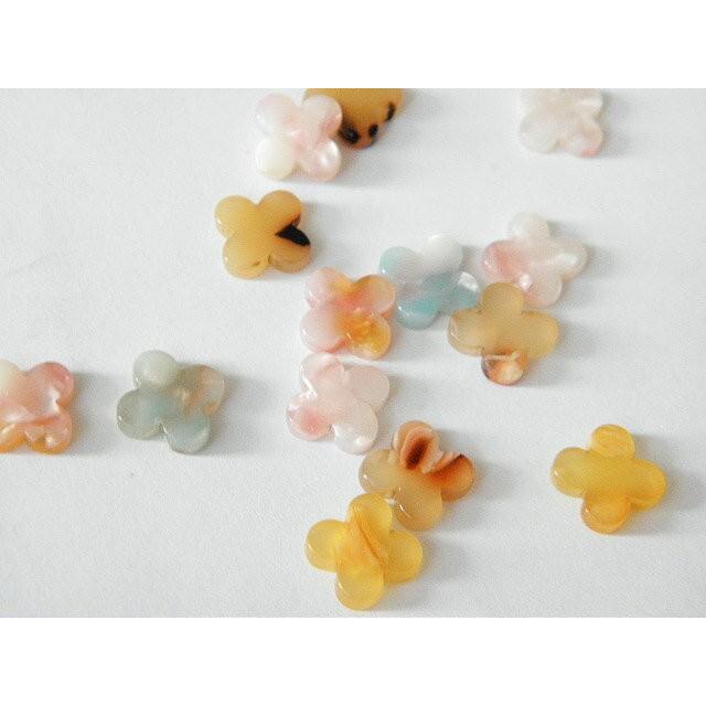 在庫処分】デコパーツ 小さなプラスチックパーツ フラワー 全6色10個 