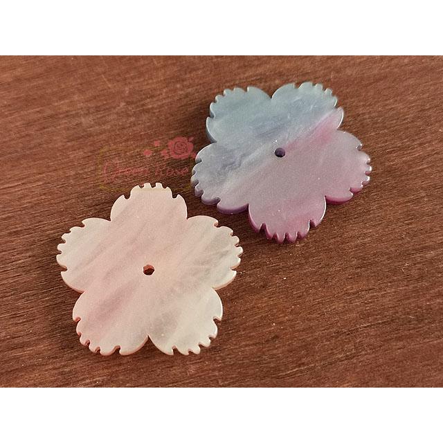 グラデーションフラワー 桜(大) 全6色 10個 ラメ パールカラー 5弁花