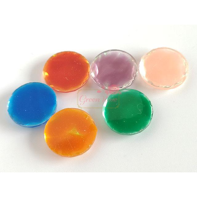 デコパーツ カボション オーロラフィルム 全6色 10個 プラスチック 