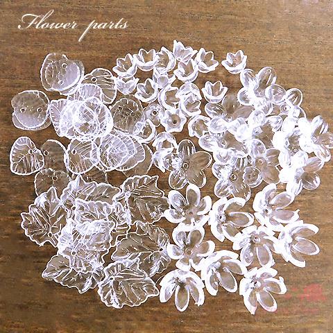 フラワーペタルパーツ クリアカラー 全5種 約50g 花びら 2103
