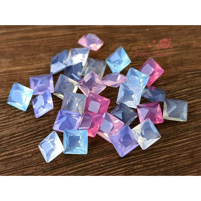 アクリルストーン ミルキー スクエア 多面カット 7種28個 2204 ym1