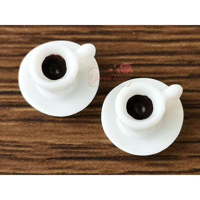コーヒーカップ パーツ ミニチュア 10個 デコ プラスチック ホワイト 