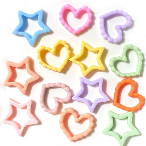 貼り付け パーツ デコパーツ フレーム パステル ハート スター