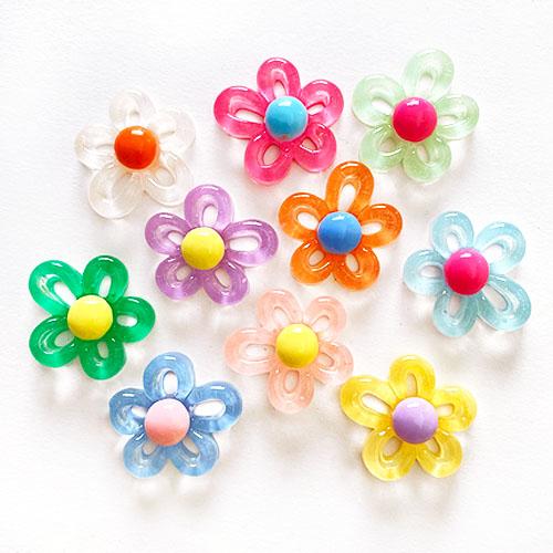 フラワー 貼り付け パーツ デコパーツ 5弁花 10個 ym1-2424 2308