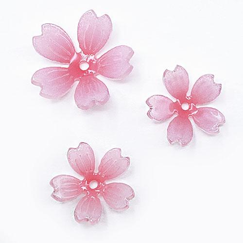 サクラ さくら 桜 フラワー 春 花 ピンク パーツ デコパーツ 4個入り