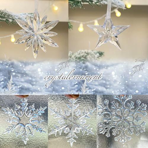 クリスマス 飾り チャーム クリア オーナメント スノー 雪の結晶