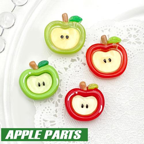 アップル 林檎 りんご リンゴ デコパーツ 貼り付けパーツ レッド