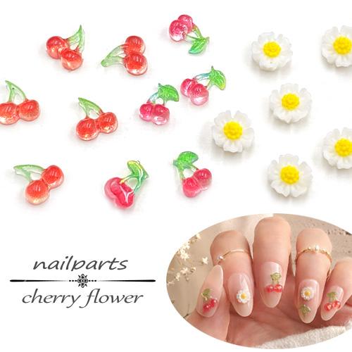 さくらんぼ サクランボ チェリー ミニ デコパーツ フラワー 花 小花