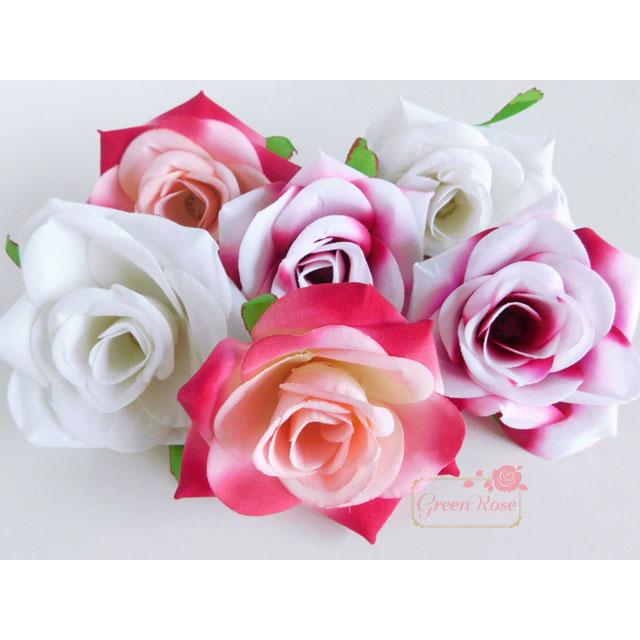 ブーケやコサージュにぴったり 大きめの可愛いバラ レイ 全3色 4個