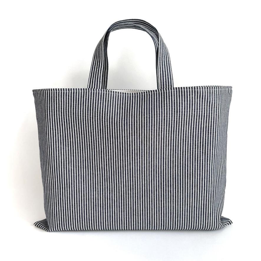 Ｎ　レッスンバッグ レッスンバッグ 日本製 無地 ヒッコリーデニム シンプル 通学 入学準備