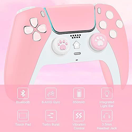 かわいいワイヤレスコントローラー Ps 4用 Brhe Kawaii 交換用リモートゲームパッド 女の子用ゲームアクセサリー ジョイスティックタッチ