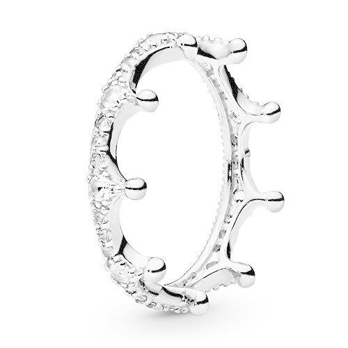 100％本物 Pandora Jewelry サイズ7.5 スターリングシルバー クリアスパークリングクラウンキュービックジルコニアリング 指輪