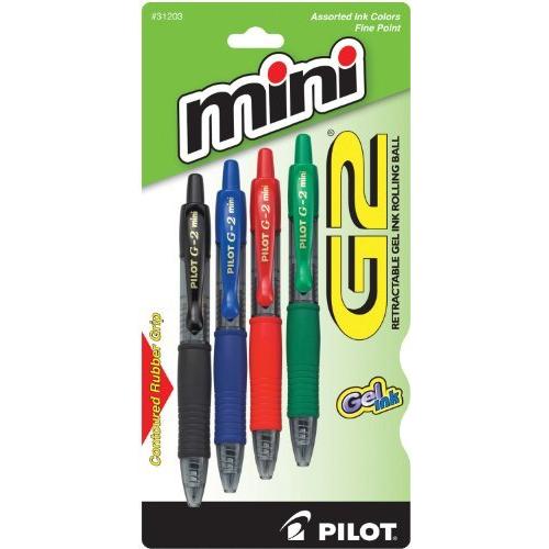 Pilot g2?Mini格納式Gelインクローラーボールペン  Fine Point 4 Pack