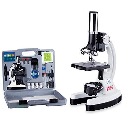 AmSc0peAmSc0pe 金属ボディ顕微鏡、プラスチックスライド、LED光とキャリングボックス120X-1200X 52-PCS子供初心者顕微鏡S 並行輸入