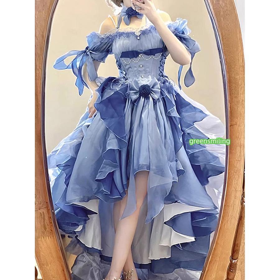 ワンピース ロリータ Lolita ブルー フィッシュテール S-XL おしゃれ