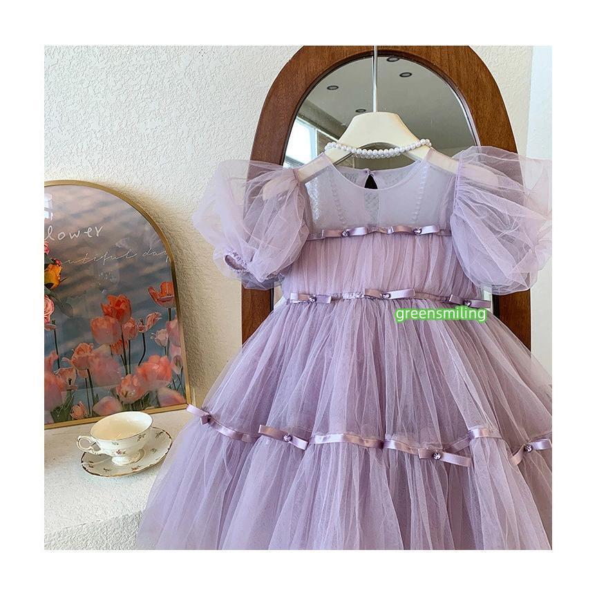 ピアノ 発表会 ドレス 女の子 キッズドレス バブルスリーブ チュールスカート 子供服 ふんわり ワンピース 韓国子供服 ワンピース 姫系 プリンセス 可愛い オシ | ブランド登録なし | 02