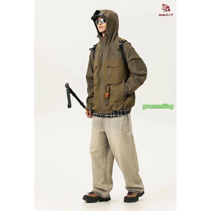 マウンテンパーカー レディース メンズ 男女兼用 ジャケット 中学生 高校生 大学生 春 秋 冬 団体用 登山用 キャンプ 撥水 防寒 軽量 防風 防水 ペア アウター_14