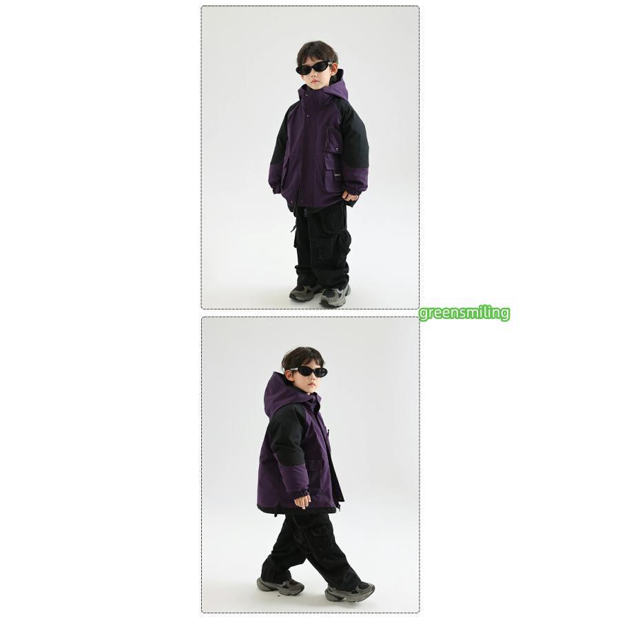 マウンテンパーカー 裏地付け ダウンジャケット キッズ ダウンコート ベビー 子供服 男の子女の子 ジャケット キッズ コート ミドル丈 厚手 アウター 無地 お洒