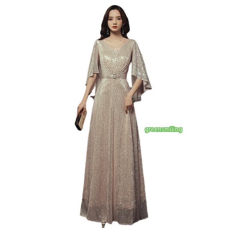 イブニングドレス ロングドレス カラオケドレス シャンパン ステージ