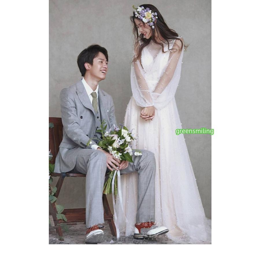 ウェディングドレス 花嫁 長袖 シンプル 白ドレス Vネック ワンピース 花嫁 結婚式 二次会 披露宴 前撮り 後撮り 撮影用 ウェディングドレス 花嫁 長袖 シンプル 白ドレス Vネック ワンピース