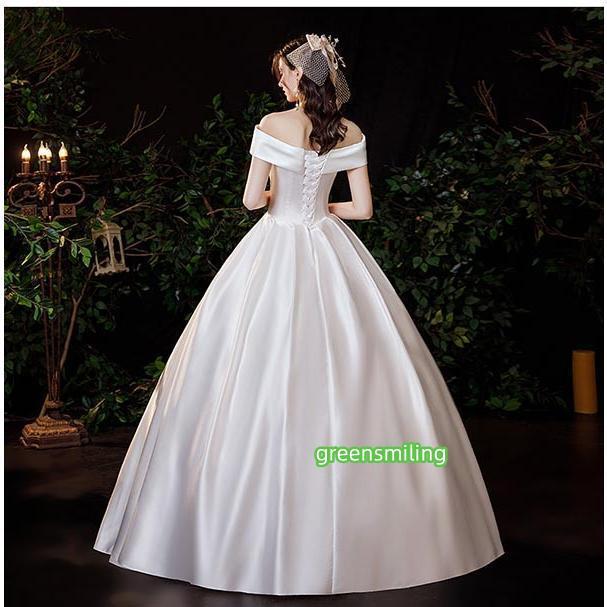 ウェディングドレス 白 ホワイト サテン ロングドレス セットアップ