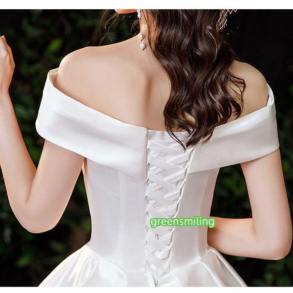 ウェディングドレス 白 ホワイト サテン ロングドレス セットアップ