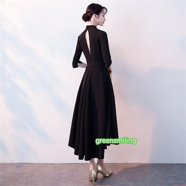 ドレス 大人 ピアノ発表会 演奏会 フィッシュテール 結婚式 五分袖