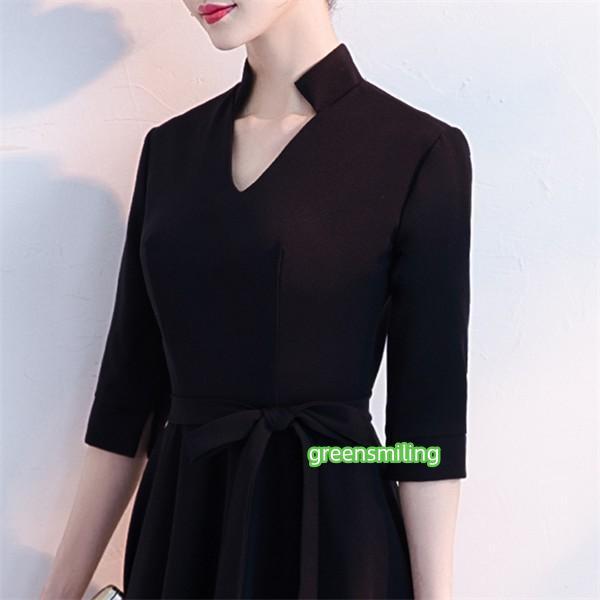 ドレス 大人 ピアノ発表会 演奏会 フィッシュテール 結婚式 五分袖