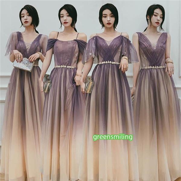 ブライズメイド ドレス ロングドレス パーティードレス パープル 紫 締め上げタイプ 演奏会用ドレス 袖あり 大きいサイズ ブライズメイド ドレス ロングドレス パーティードレス パープル 紫