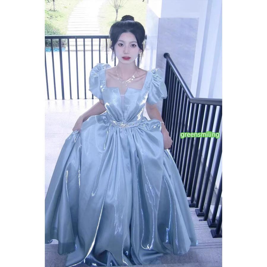 ロングドレス ロング 結婚式 演奏会 発表会 袖あり ドレス パーティー